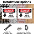 thumbnail image 3 of Please Watch Your Step [Down Arrow] OSHA Danger Aluminum Sign 14 Inch x 10 Inch - 5 Pack, 3 of 8