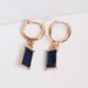 thumbnail image 3 of Pendientes simples de aleación para mujer, pendientes elegantes con colgante de cristal a la moda para mujer (azul), 3 of 4