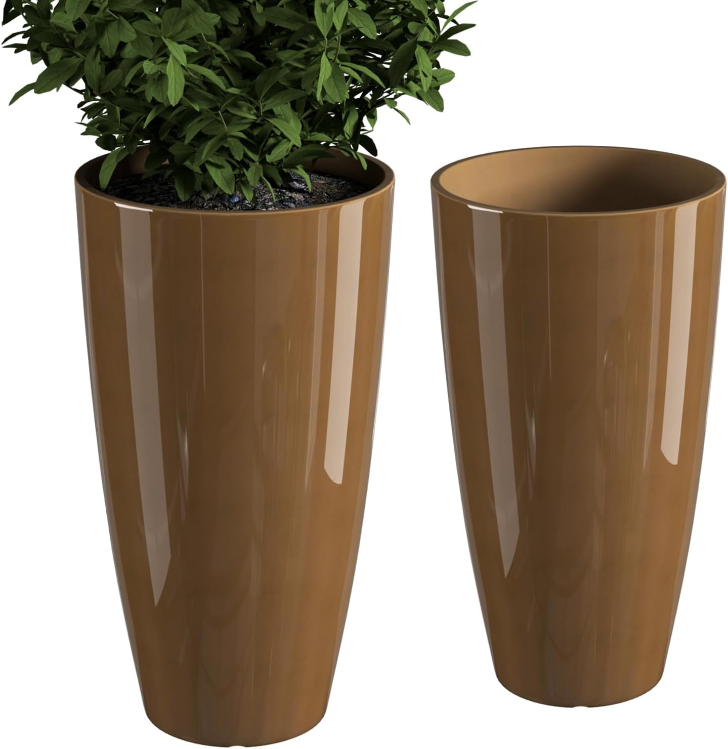 QCQHDU 21 inch Tall Planters for Outdoor Plants Set of 2,Outdoor