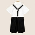 thumbnail image 5 of Boys 4PC Summer Set - British Style Shirt, Suspenders, Shorts, and Bow Tie - Sizes 90-150 for 1-8 Years, 5 of 6
