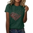 thumbnail image 2 of Green Women's Short Sleeve T-shirt, Women'S Love Butterfly Printed Shirt Short Sleeve Round Neck T Shirt Fashion Top Lightweight Soft Casual Summer Clothing Clothes,Women's Short sleeve T-shirt 3XL, 2 of 4