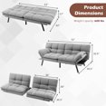 thumbnail image 4 of Costway Convertible Futon Sofa Bed Memory Foam Couch Sleeper with Adjustable Armrest Grey, 4 of 10
