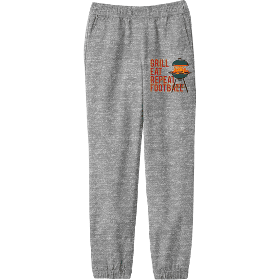 Grill Eat Repeat Football Youth Heather Gray Jogger Pants-Medium