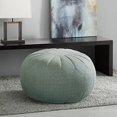 thumbnail image 1 of Madison Park Kelsey Pouf Rond Ottoman Vert d'Eau Voir Ci-Dessous, 1 of 4