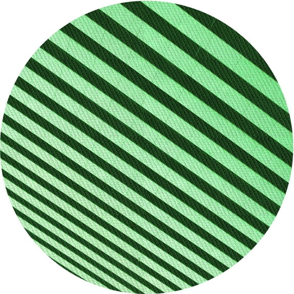 Ahgly Company Indoor Round Patterned Deep Emerald Green Area Rugs, 8' Round