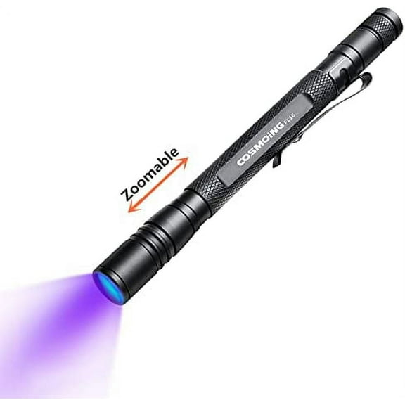 UV Flashlight, LED 395nm Ultraviolet Flashlight, Zoomable Pen Blacklight Flashlight IP54 Waterproof Detector for Pet Urine, Cat Dog Stains, Bed Bug, Household Wardrobe Toilet