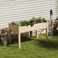 thumbnail image 4 of LIFERECORD Wooden Raised Garden Bed with Legs, 48"L X 24"W X 30"H, Elevated Reinforced Large Planter Box for Vegetable Flower Herb Outdoors, Wood, 4 of 10