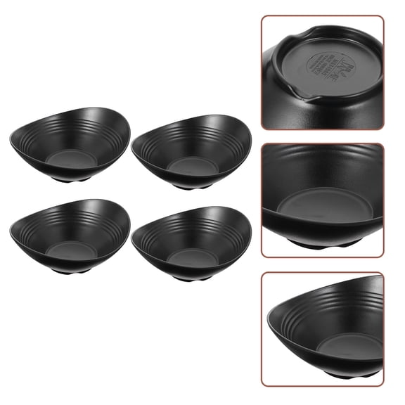 MEIBUTYUP 4-Pack Black Ceramic Japanese Style Breakfast Bowls Set, Multi-Purpose Tableware, and Easy to Clean