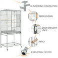 thumbnail image 2 of Alden Design 54" Metal Rolling Bird Cage with Detachable Stand, Light Gray, 2 of 10