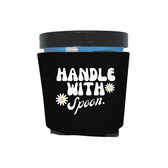 Ice Cream Pint Coolers, Handle With Spoon, Funny Ice Cream Pint Sleeves, Funny Party Favor and Gift Ideas, Foam Holder for Ice Cream Lover