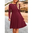 thumbnail image 6 of PRETTYGARDEN Women's Spring Fall Short Dress Ribbed Knit Crewneck Long Sleeve A Line Flowy Casual Elegant Going Out Dresses, 6 of 9