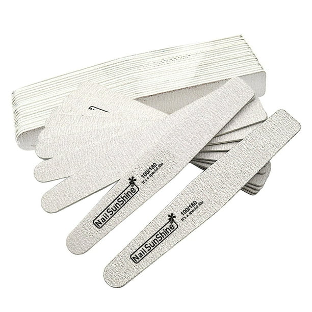 50 piezas de de madera para uñas, herramienta de manicura, papel de lija, lijado fino, bloque de pulidor de uñas, extensiones de uñas, salón, 100 180 Fernando Limas de uña