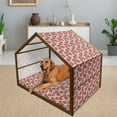 thumbnail image 2 of Poppy Flower Pet House, Spring Garden Pattern with Red Blossoms Capsules and Little Dots, Outdoor & Indoor Portable Dog Kennel with Pillow and Cover, 5 Sizes, Mint Green Beige, by Ambesonne, 2 of 4