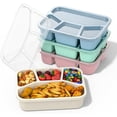 thumbnail image 1 of ORUYROP Boîte à Lunch Bento pour Adultes (Lot de 4), Conteneur de Préparation de Repas à 5 Compartiments pour Enfants, Conteneurs de Stockage Alimentaire Réutilisables avec Couvercles Transparents, Sans BPA, Micro-Ondable (Blé Vert/bleu/rose/b), 1 of 7