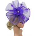 thumbnail image 4 of (Púrpura) bikini malla sombrero de boda mujeres modelos creativos fiesta prom bandas para el cabello bandas para el cabello doble uso exagerado bombín de malla pluma boda foto accesorios para el cabel, 4 of 5