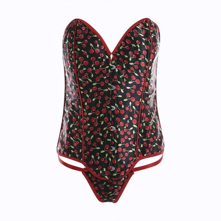 

Sexy Vintage Floral Lace-up Trim Corset Bustier Top Lingerie Waist Cincher Bustier Body Shaper for Women