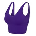thumbnail image 4 of M&M SCRUBS Women’s Longline Wirefree Padded Medium Support Sports Bra (Medium, Purple), 4 of 5