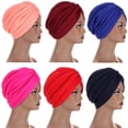 thumbnail image 3 of Headwrap Solid Color Head Decor Cotton Women Turban Cap for Daily Wear, 3 of 8