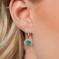 thumbnail image 3 of Gem Stone King 5.84 Ct Oval Green Malachite 18K Rose Gold Plated Silver Earrings, 3 of 6