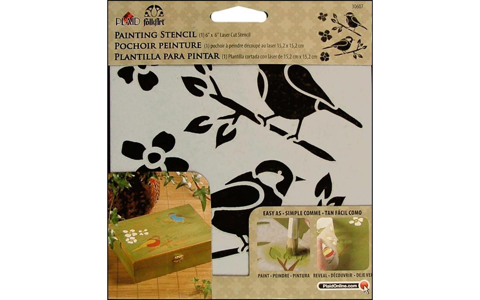 Plaid Folkart Painting Stencil 6X6 Birds Walmart Canada