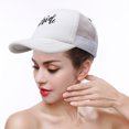 thumbnail image 5 of Gorra de béisbol para niños, gorra de malla transpirable para camionero, sombrilla decorativa, gorra con visera para niños, brillo blanco, 5 of 5
