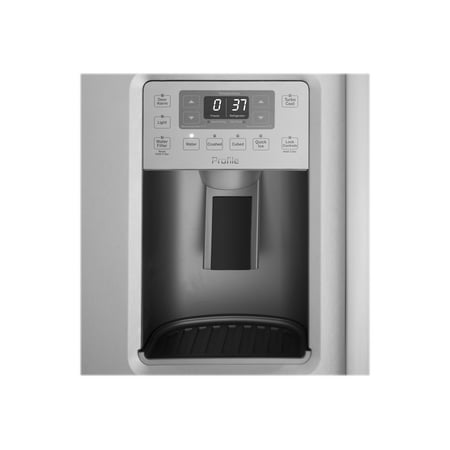 GE - Profile Series 28.4 Cu. Ft. Side-by-Side Refrigerator with Thru-the-Door Ice and Water - Stainless steel