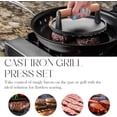 thumbnail image 3 of Grill Press Bellemain con mango de madera de hierro fundido de alta resistencia, 3 of 8