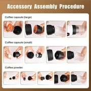 TINANA Portable Espresso Machine for Travel, 3-in-1 Mini Coffee Maker with USB-C, Compatible with NS/DG Capsules/Ground Coffee, 20 Bar, Ideal for Camping, Car, Office & Gifts, Gray