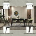 thumbnail image 6 of LeisureMod Modern Dining Table with 62" Rectangular Sintered Stone or Glass Wide Tabletop and Steel Legs Seats 6-8 People for Home, Kitchen, or Dining Room Krevor Series in Medium Grey, 6 of 11