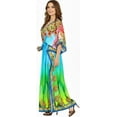 thumbnail image 3 of HAPPY BAY Women's Summer Loungewear African Beach Maxi Kaftan Ethnic Print Casual Slit Dress Caftan Dresses for Women 2X-3X Cyan, Jewel, 3 of 4