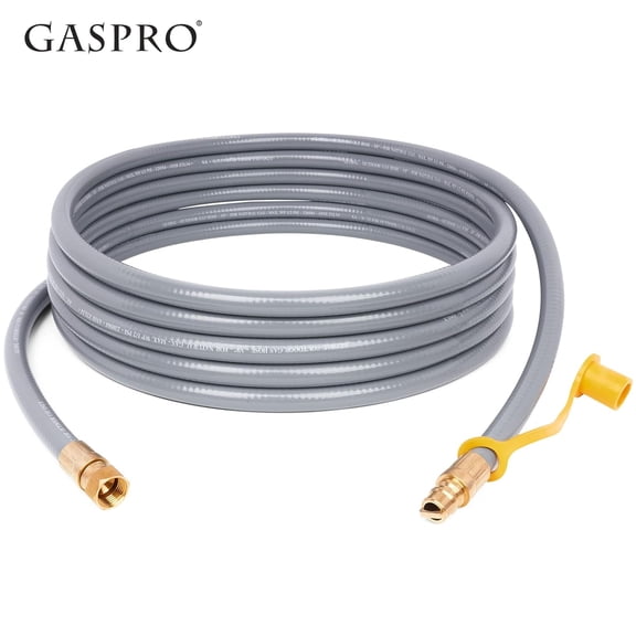 GASPRO 20FT Natural Gas Hose 3/8" ID with Quick Connect Fittings, Low-Pressure Gas Hose for Grill, Pizza Oven, Patio Heater, Weber, Char-Broil & More