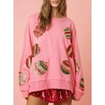 thumbnail image 3 of KelaJuan Women’s Christmas Sweatshirts Sparkle Ball Print Long Sleeve Crew Neck Pullovers Oversized Tops, 3 of 6