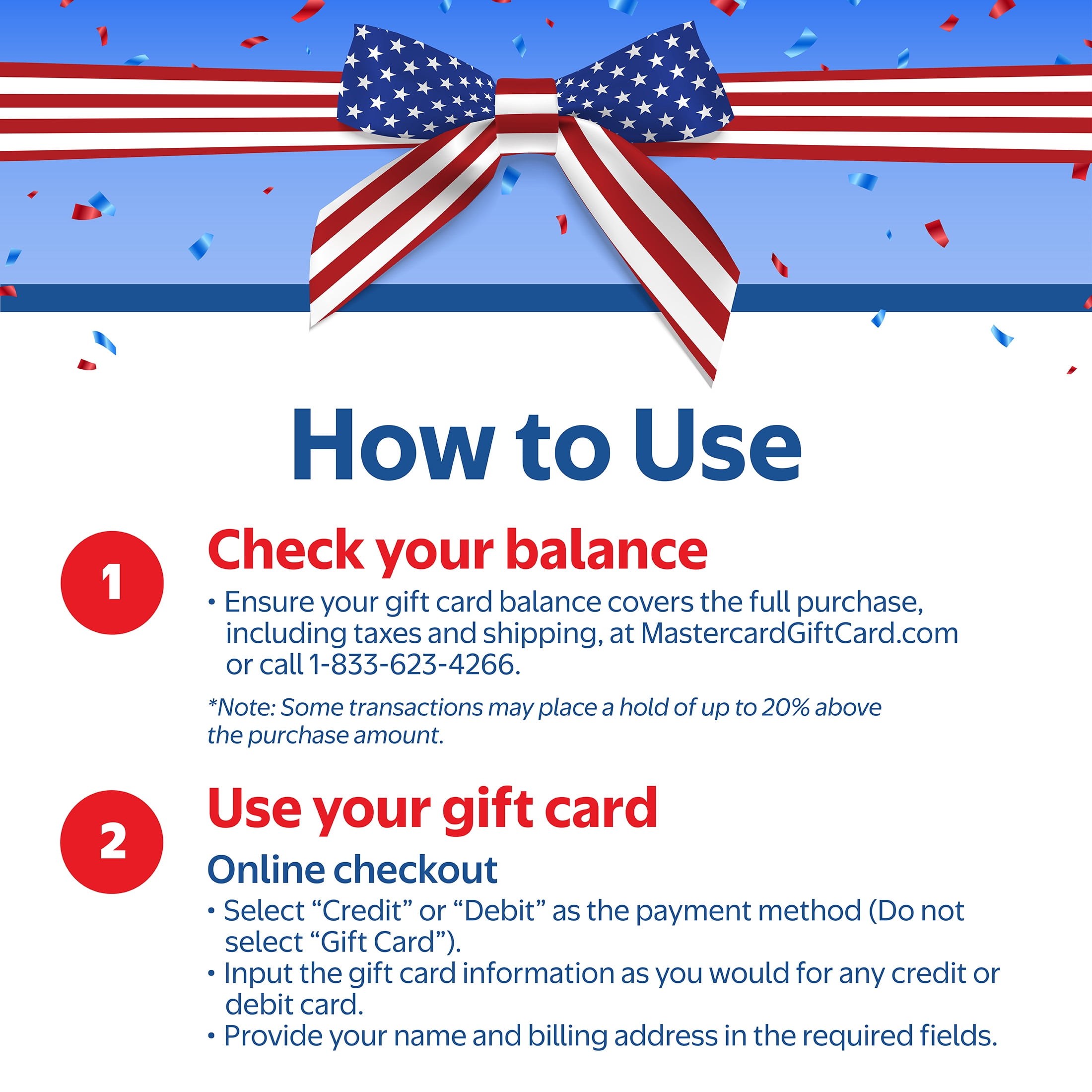 Mastercard® $50 eGift Card Patriotic Ribbon (Plus $4.84 Purchase Fee) [Email Delivery]