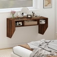 thumbnail image 4 of Costway Wall-Mounted Computer Desk Home Office Floating Study Table with Spacious Tabletop Rustic Brown, 4 of 10