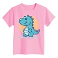 thumbnail image 4 of Linfrsh Teen Girl Shirts Girls Short Sleeve T Shirts Kids Summer Oversized Tops Casual Crewneck Basic Tees(Pink,Size 5-6 T), 4 of 4