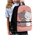 thumbnail image 3 of Yuyamidu Cat Backpack for School Kawaii Bookbag for Girls 4-6 Cute Pink School Bag 17 Inches Kindergarten Backpacks with 2 Sides Mesh Pouch Primary School Bookbag, 3 of 6