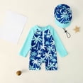 thumbnail image 2 of BOBOGOJP Toddler Baby Boy Swimsuit Shark/Turtle Long Sleeve One Piece Rash Guard Zip-up Bathing Suit Sunsuit Beachwear Green for Size 3-4 Years, 2 of 6