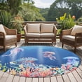 thumbnail image 4 of Jellyfish Coastal Round Area Rug 8Ft Washable Large Circle Rugs for Living Room Dorm, Nautical Ocean Summer Beach Coral Sea Non-Slip Carpet Floor Mats Indoor Outdoor Carpet Runner Home Decor, 4 of 8