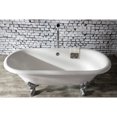 thumbnail image 4 of Aqua Eden VCTDE7232NL1 72-Inch Cast Iron Oval Double Ended Clawfoot Tub (No Faucet Drillings) in White/Polished Chrome, 4 of 8