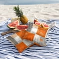 thumbnail image 4 of 2 Pack Outdoor Waterproof Throw Pillow Covers,Gray Orange Color Block Decorative Square Pillow Case Patio Pillowcases for Chair Couch Sofa 16x16in, 4 of 9