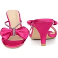 thumbnail image 3 of Unique Bargains Women's Rhinestone Strap Bow Kitten Heels Slide Sandals, 3 of 6