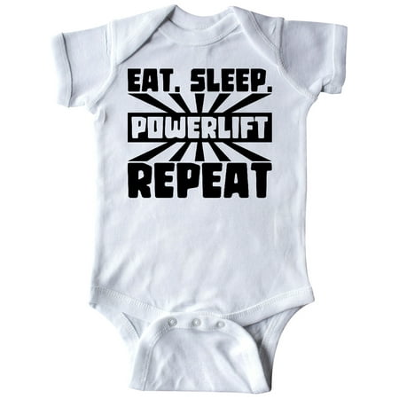 

Inktastic Eat Sleep Power Lift Repeat Gift Baby Boy or Baby Girl Bodysuit