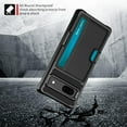 thumbnail image 7 of Dteck for Google Pixel 7A Case with Card Holder, Pixel 7A Wallet Case Shock-Resistant Heavy Hybrid Rugged Protective Case for Google Pixel 7A,Black, 7 of 7