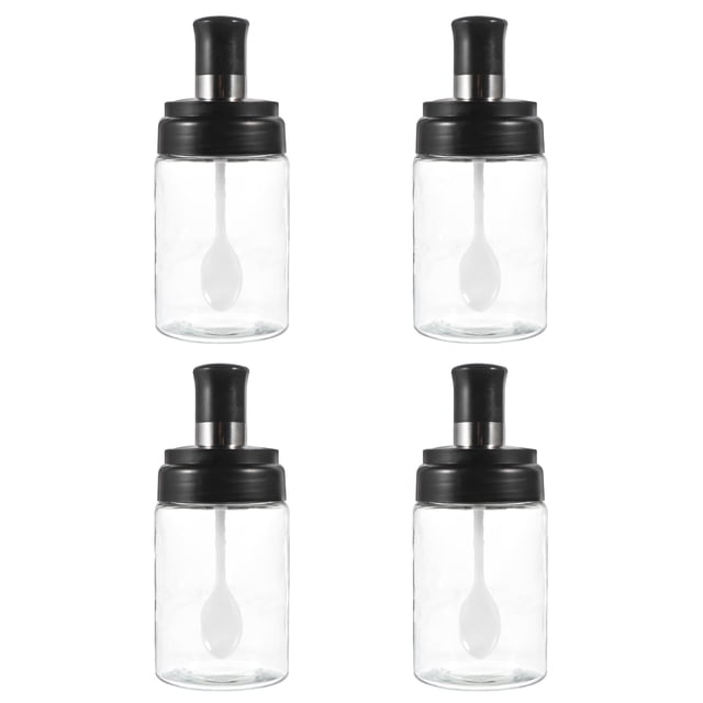 4Pcs Moisture-proof Spice Jar Seasoning Bottles Oil Container with Spoon
