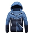 thumbnail image 2 of Zedker Men's Puffer Jacket Thickened Winter Coat Warm Stand Collar Color Block Jacket Travel Ski Bubble Coat Zip Pockets Blue XXXL, 2 of 5