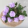 thumbnail image 6 of sunsanly Artificial Rose Great Fidelity Not Withered Non-fading Easy Care Decorative Home Decoration 9 Bulbs Wedding Party Imitation Rose Balcony Decor Stuff, 6 of 8