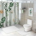 thumbnail image 7 of Fenyluxe  Watercolor Floral Shower Curtain, Sage Green Beige Flower Shower Curtain for Bathroom, Modern Minimalist White Waterproof Fabric Shower Curtain Set with Hooks 60x72, 7 of 7