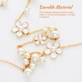 thumbnail image 3 of Collar largo de flores Sonducket joyería de perlas imitación con borlas ajustable Blanco AP012278-02, 3 of 6