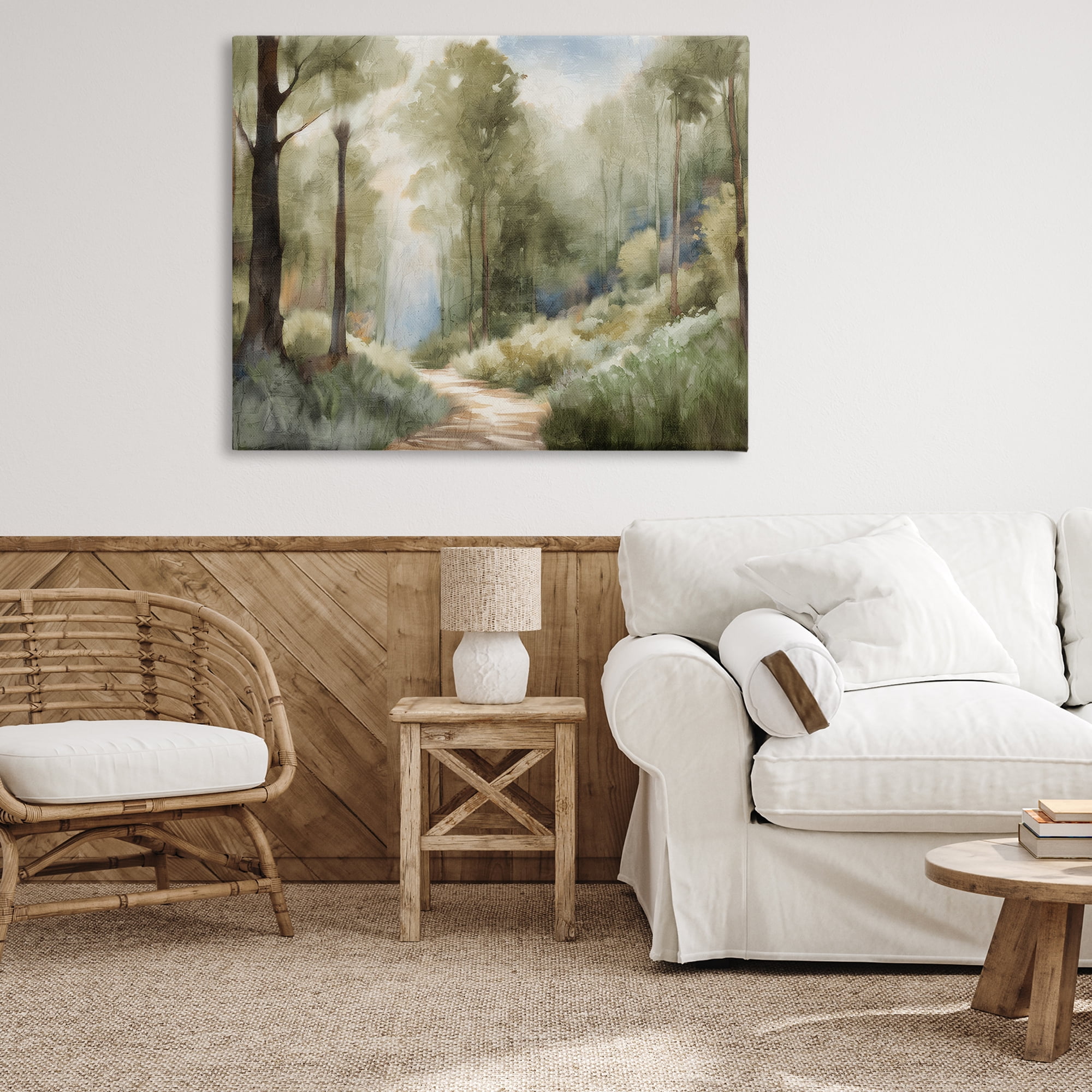 Hazy Atmospheric Walk Canvas Wall Art, design by Kim Allen