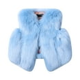 thumbnail image 3 of BAYAIXZ Toddler Faux Fur Vest Children Winter Casual Jackets Waistcoat Girls Faux Fleece Vest Thicken Warm Outwear Baby Girls Winter Coats (Light Blue,90), 3 of 6